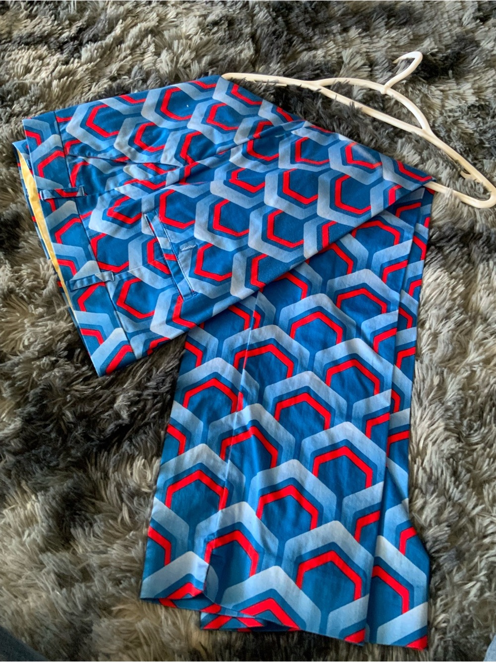 Men's Blue Geometric Print Pants